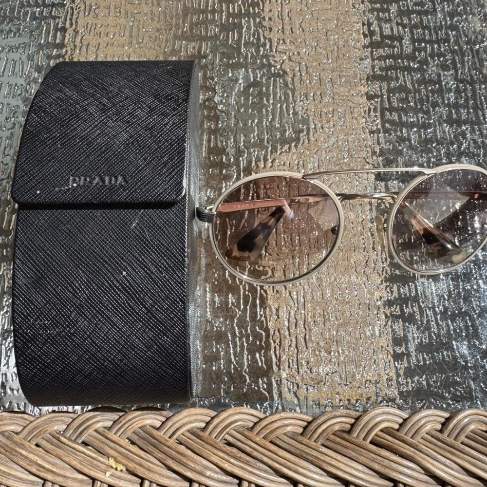 Prada Gold-Toned Round Sunglasses - Picture 2 of 4